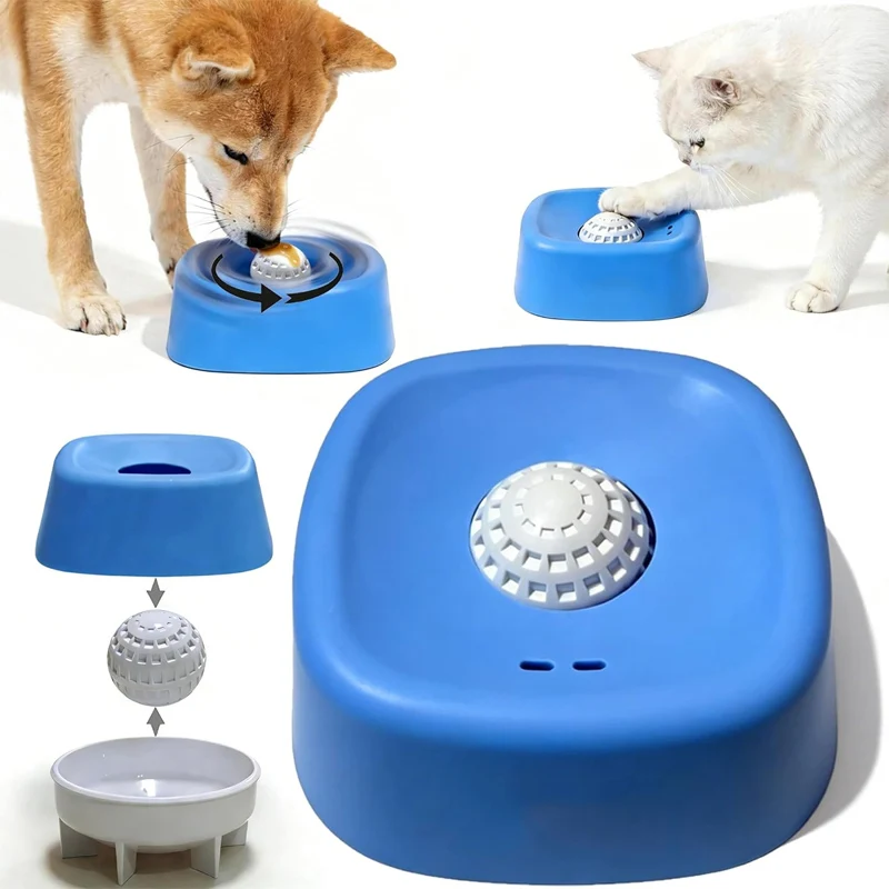 Pet Slow Feeding Bowl Non Slip Spherical Lick Bowl for Liquid Treat Bone Broth Wet Food Interactive Toy Anti Gulp Bloat Relief