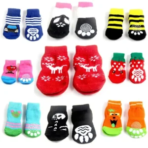 Pet Socks Indoor Non-Slip Warm Dog Shoes Socks Teddy Bear Small Dogs Socks Cover