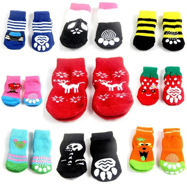 Pet Socks Indoor Non-Slip Warm Dog Shoes Socks Teddy Bear Small Dogs Socks Cover
