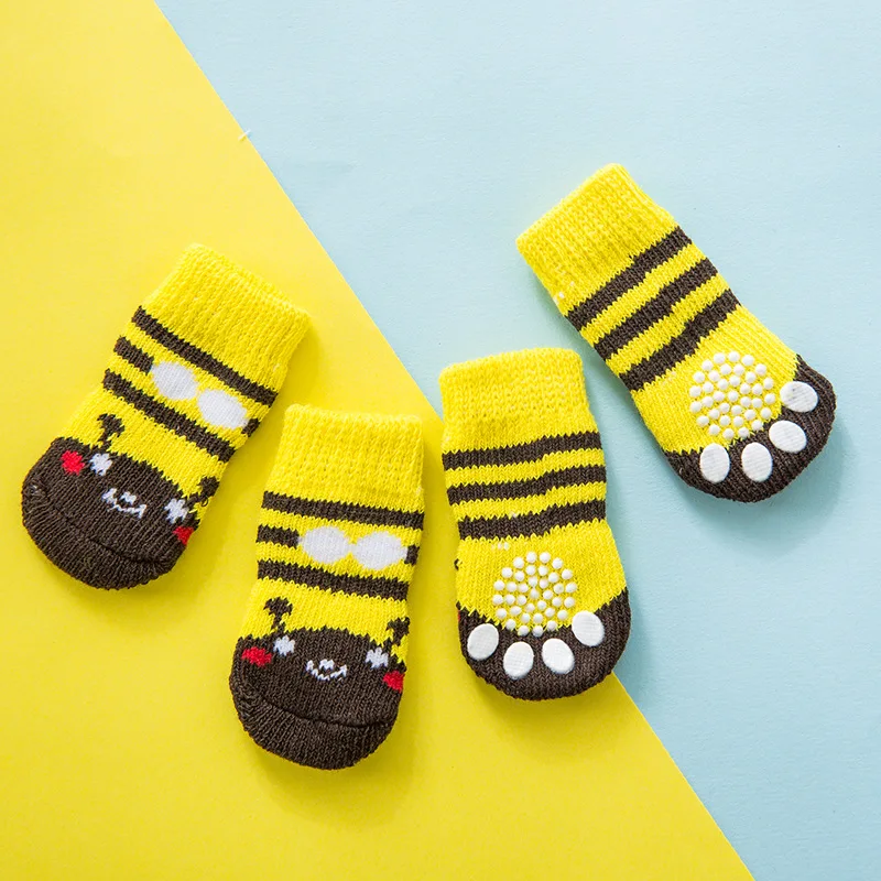Pet Socks for Small Dogs Premium Anti-Slip Bottom Cotton Dog Socks Paw Protectors for Bichon Frise Poodle Teacup Puppies