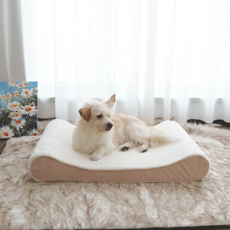 Pet Sofa Memory Foam Pet Bed Washable Large Cushion Dog Bed with Non Slip Bottom