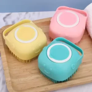 Pet Soft Silicone Bath Brush Cats Dogs Large Size Portable Massage Brush Teddy Design Bathroom Use All Seasons Cleaning