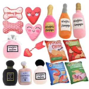 Pet Squeak Toy Cute Heart Bone Dog Plush Toy Puppy Interactive Toy Dropshipping