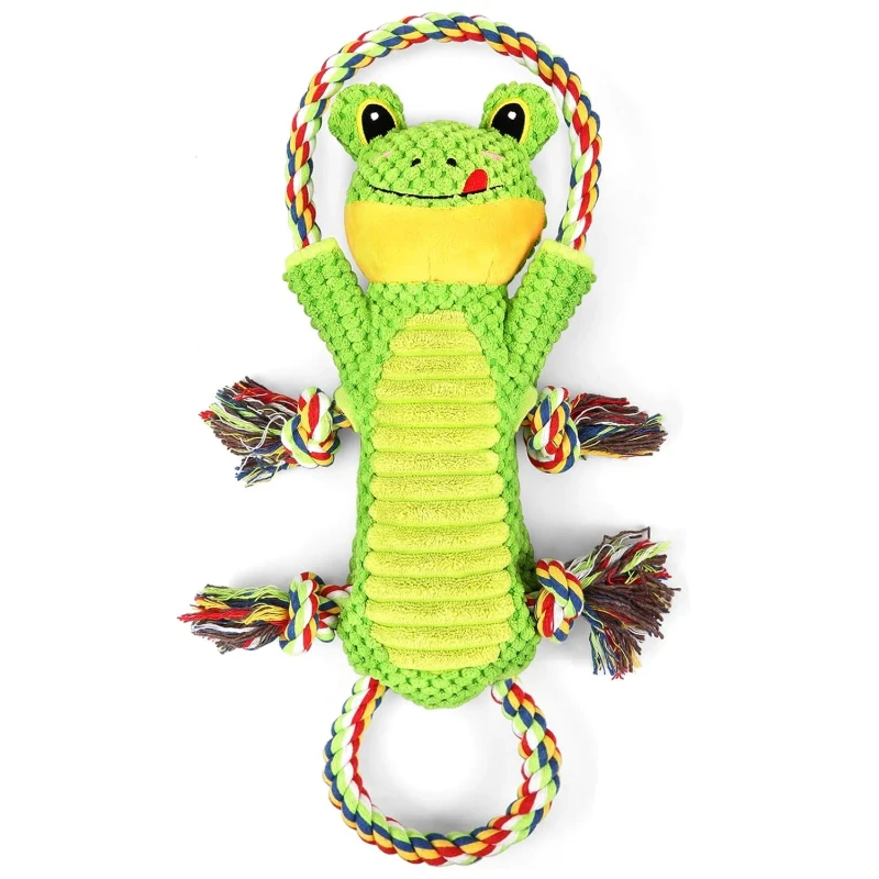 Pet Squeak Toys Plush Dog Toy Puppy Interactive Dog Toy With Crinkle Paper and Ropes