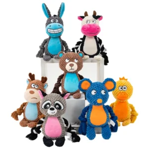 Pet Squeaky Chew Toys Plush Toy Stuffed Animal Sound for Puppy Teeth Clean Interactive Funny Dog Chewer Toys