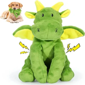 Pet Squeaky Plush Toy Cartoon Green Dinosaur Boredom Companion Bite resistant Sound Interactive Dog Toy