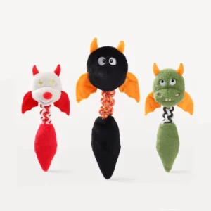 Pet Squeaky Plush Toys Durable Cotton Funny Plush Rope Demon Shape Interactive Sound Pet Dogs Plush Chew Toys