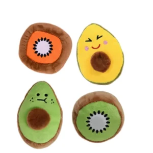 Pet Squeaky Toy Lovely Fruit Shape Green Avocado Kiwi Fruit Design Plush Pet Chew Toys for Dogs