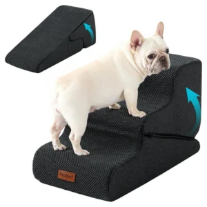 Pet Stairs Dog Steps for Bed Non Slip Ramp Foldable Removable Anti Skid Ladder Small Senior Dog Mobility Aid Indoor Home Use