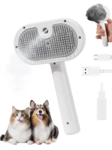Pet Steam Brush 3 in 1 Steamy Pet Hair Removal Comb Bath Brush Self Cleaning Hair Removal Cat Dog Grooming Brush Products