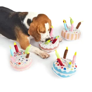 Pet Supplies Birthday Cake Dog Plush Toy Cute Toy Pets New Arrival Squeaky Dog Toys