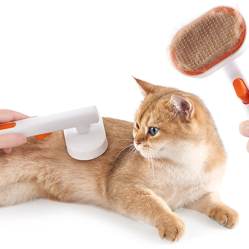 Pet Supplies Brush Button Shedding Self Cleaning Small Animal Hair Remover Brush Dogs Cats Grooming Tools Pet Dematting Comb