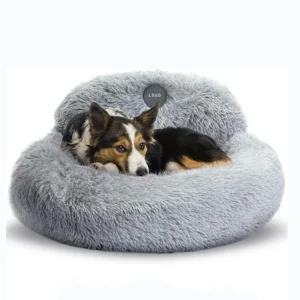 Pet Supplies Calming Dog Bed Cat Accessories Plush Faux Fur Pet Bed for Indoor Activity