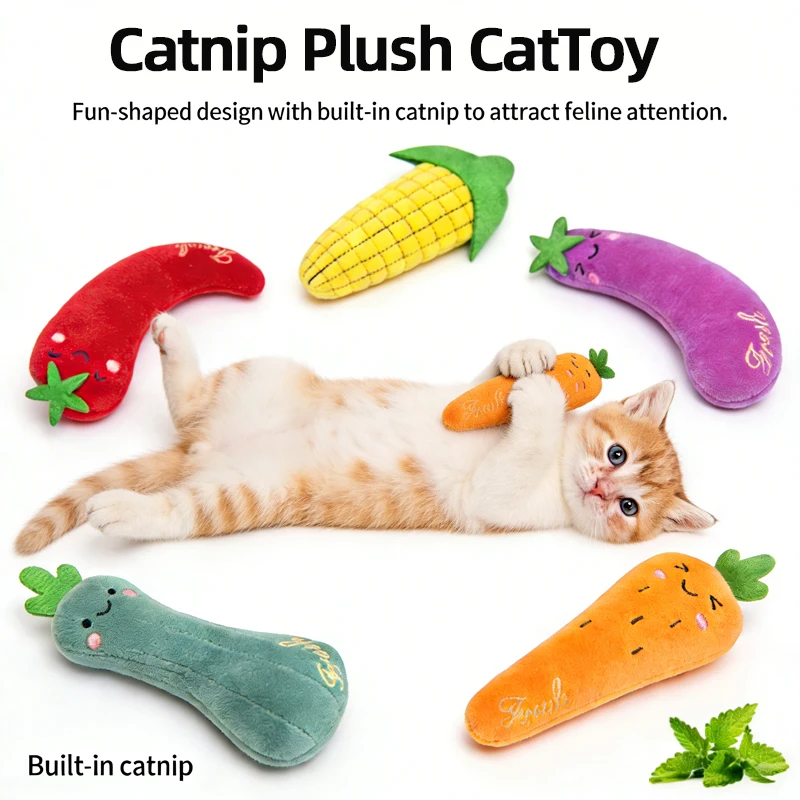 Pet Supplies Cat Toys New Cat Mint Vegetable Shape Small Plush Series Pets Plush Toy Stuffed Cat Plush Toy