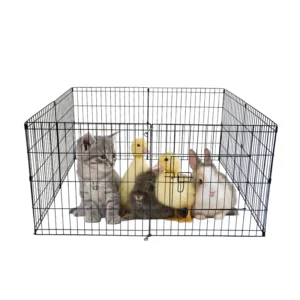 Pet Supplies Collapsible Metal Dog Play Yard Portable Wire Pet Isolation Fence Small Animal Rabbit Guinea Pig Playpen
