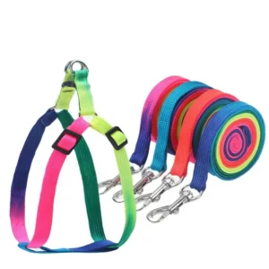Pet Supplies Colorful Chest Strap Nylon Pet Walking Leash Dog Harness Leash
