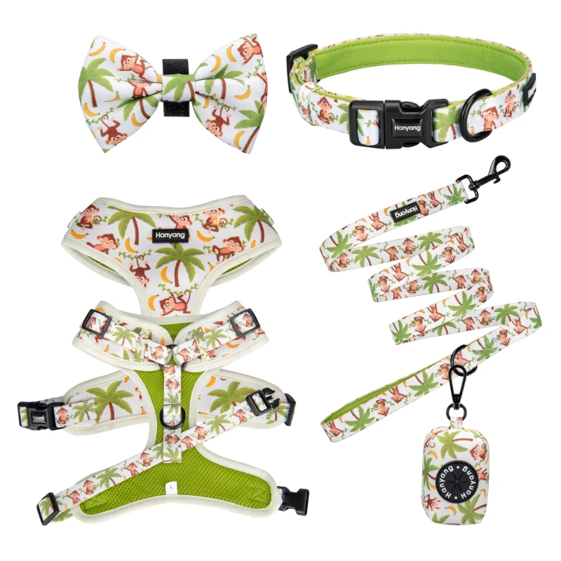 Pet Supplies Custom Pet Harness Neck Adjustable Dog Harness with Matching Pet Collar and Leash
