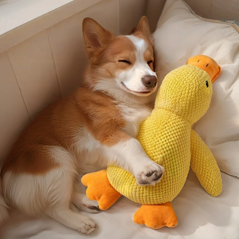 Pet Supplies Dog Accessories Product Yellow Duck Interactive Movement High Quality Plush Cat Dog Chew Squeak Toys for Dogs