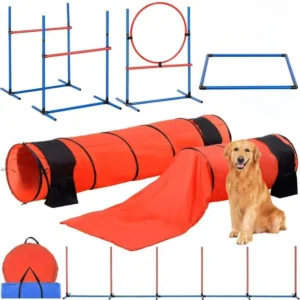 Pet Supplies Dog Agility Training Equipment Obstacle Jumping Bar Hurdle Frame Circle Rod Tunnel Set Nylon Dog Suit
