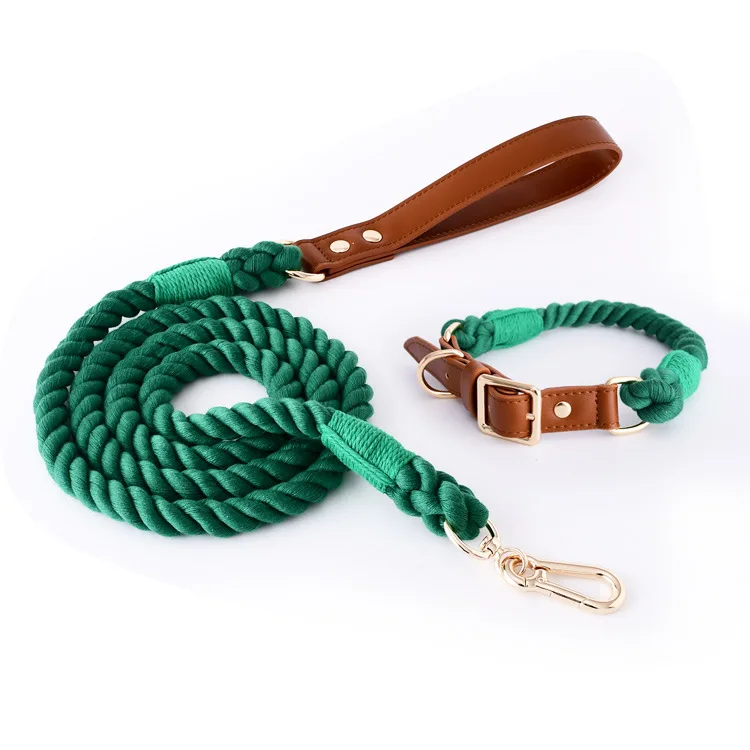 Pet Supplies Dog Leash Braided Pet Collar Set Medium and Large Dogs Leash Soft Does Not Strangle Hand