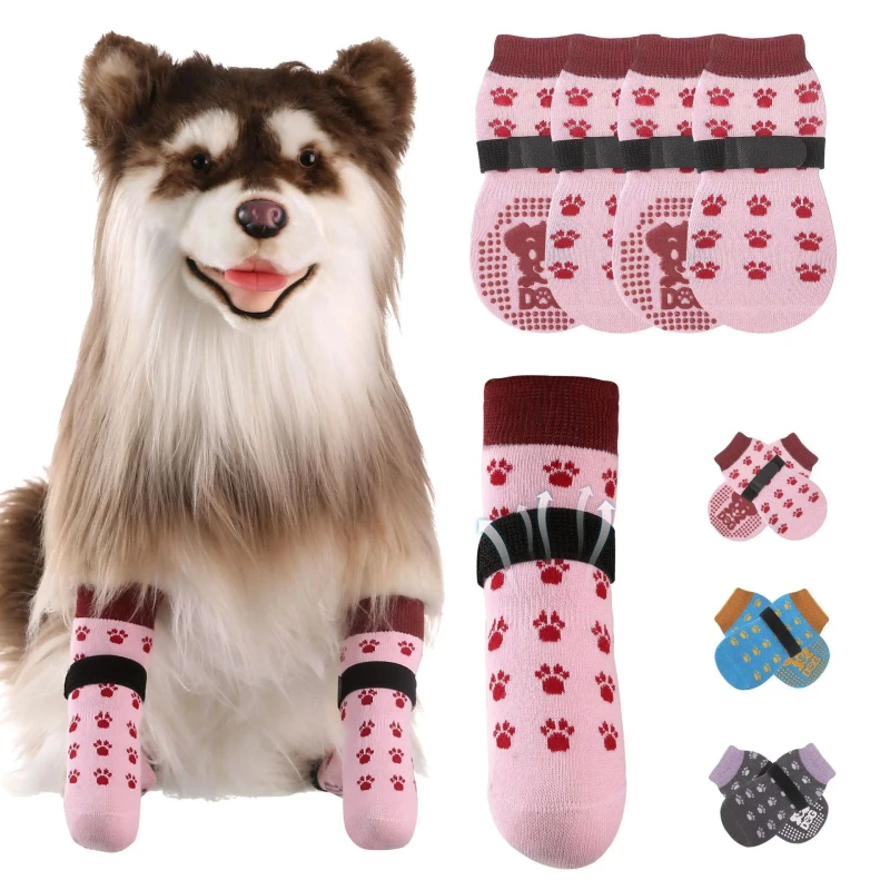 Pet Supplies Dog Socks Anti Slip Pet Paw Protector Breathable Dog Grip Socks for Indoor Floor Protection
