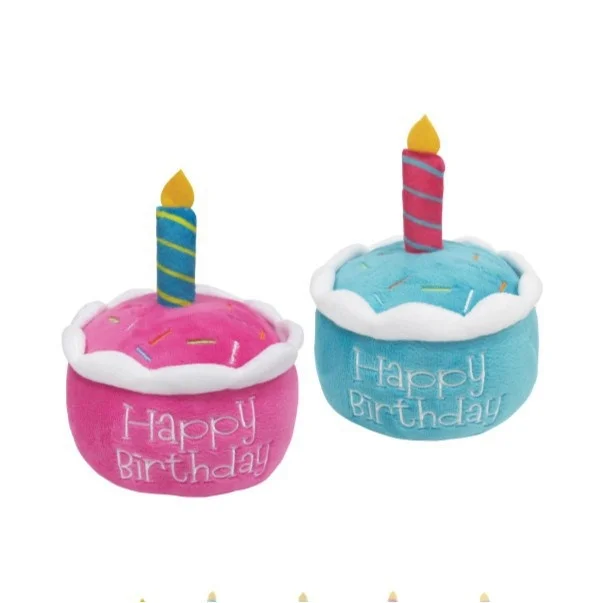 Pet Supplies Dog Squeak Toy Birthday Gift with Birthday Cake Design