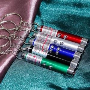 Pet Supplies Dual Light Cat Laser Pointer LED Toy Metal Body Keychain Design Indoor Play & Training Use