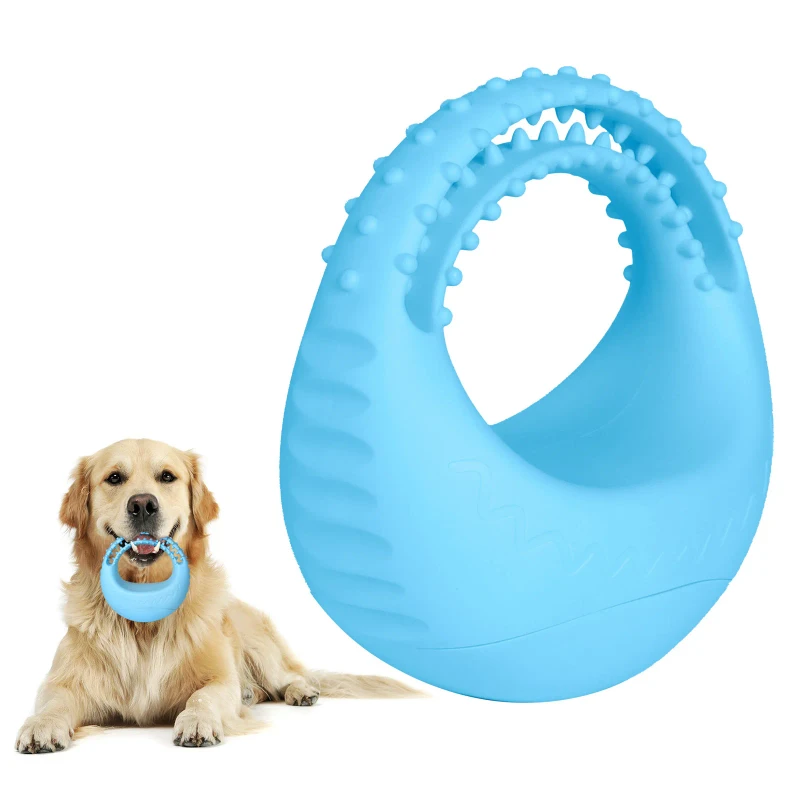 Pet Supplies Durable Chew Resistant Teeth Cleaning Rubber Tumbler Nibbles for Training Toy for Dogs
