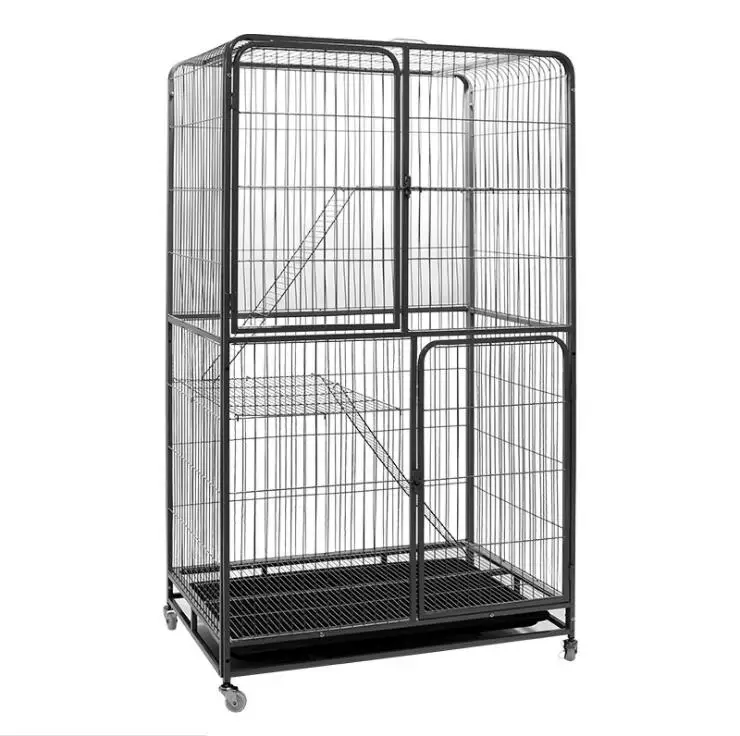 Pet Supplies Foldable Metal Material Dog Cage High Quality Stackable Transport Dog Kennel Cage With Wheel