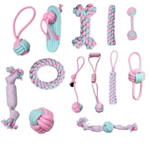 Pet Supplies In stock Light Blue Cotton Rope Toy Set Model OMD MKL 037 for Small Dogs Durable Chew Toy Cats Boredom