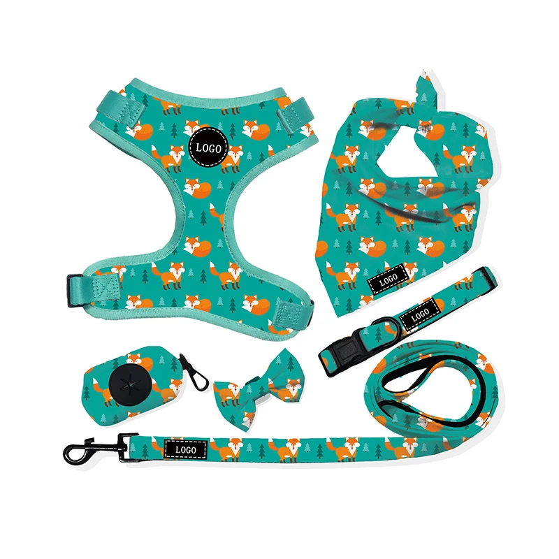 Pet Supplies Neoprene No Pull Harnesses for Dogs Custom Luxury Pet Accessories Collar Leash Adjustable Dog Harness Vest Set