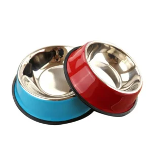 Pet Supplies Non-slip and Fall-resistant Cat and Dog Feeding Basin Stainless Steel Pet Bowl Dog Cat Rounded Pet Bowls