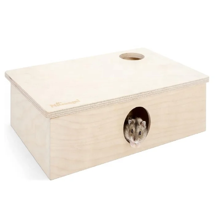 Pet Supplies Small Animal Habitat Decor Multi Room Hideouts and Tunnel Exploring Toys Chamber Wooden Hamster House