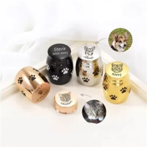 Pet Supplies Stainless Steel Urns in Metal Memorial Caskets Cat and Dog Funeral Caskets Sealed Ash Vessels