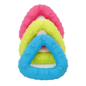 Pet Supplies TPR Footprints Triangle Ring Chew Toy for Dogs Durable Rubber Bite Resistant Teething and Training Toy