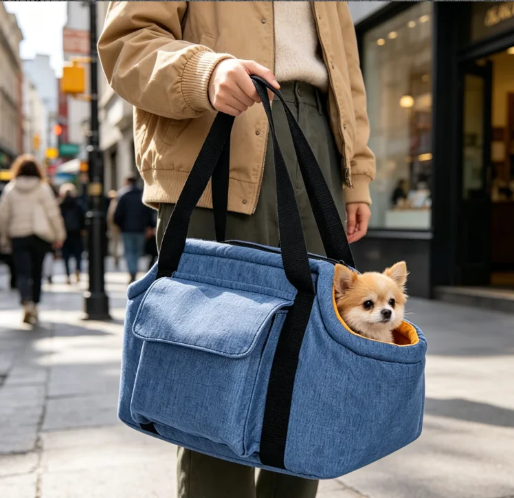 Pet Supplies Travel Outdoor Carrier Cat Dog Four-season Universal Small Dog Double-layer Large Portable Folding