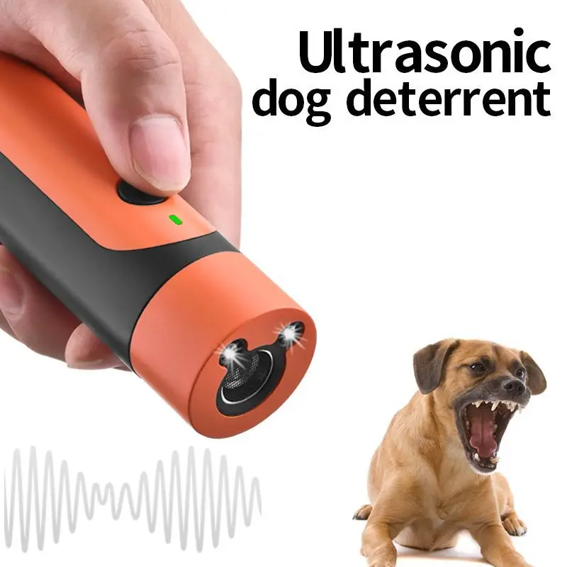 Pet Supplies Ultrasonic Dog Deterrent Dog Training Device Anti Barking Portable LED Trainer for Outdoor Use