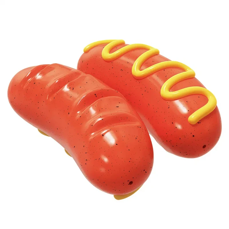 Pet Supplies Wholesaler Hot selling TPR Squeaky Pet Sound Toy Chew Stick Dental Chews Toys Bite Glue Tooth Grinding Rod Hot Dog