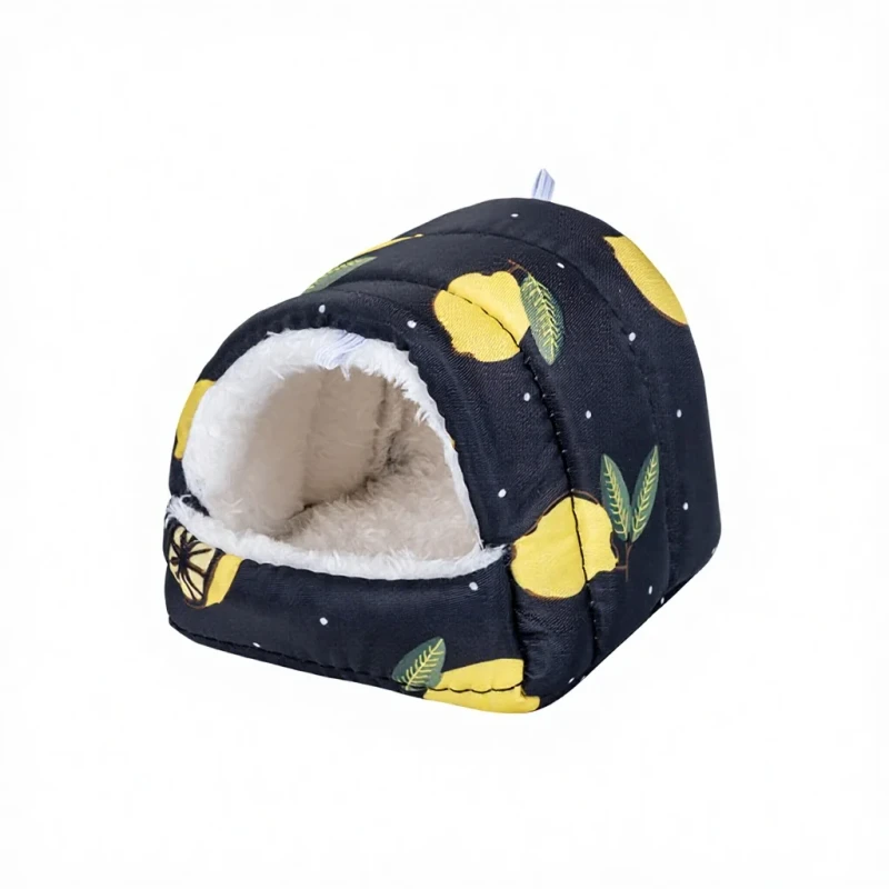 Pet Supplies Winter Use Outdoor Washable Portable Mini Hamster Bird Nest Lemon Pattern