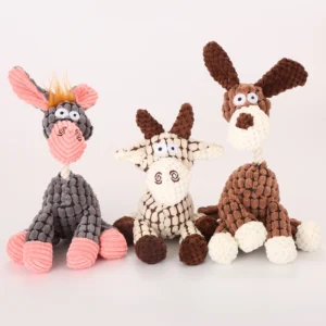 Pet Supplies for Dogs Donkeys Fun Cartoon Animal Squeaky Knot Toy Bite-Resistant Dog Plush Chew Toy