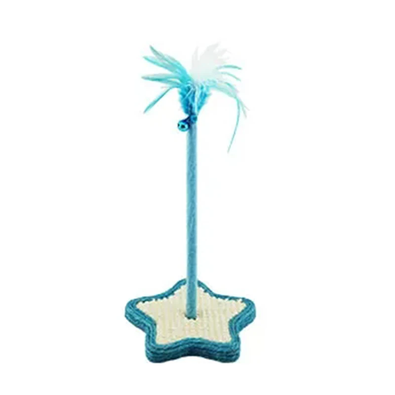 Pet Toys Interactive Cat Springy Cat Sisal Scratch Mice and Feather Bell Funny Cat Toys