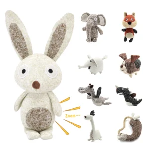 Pet Toys Manufacturers Rabbit Soft Stuffed Chew Squeaky Custom Bunny Plush Small Knit Dog