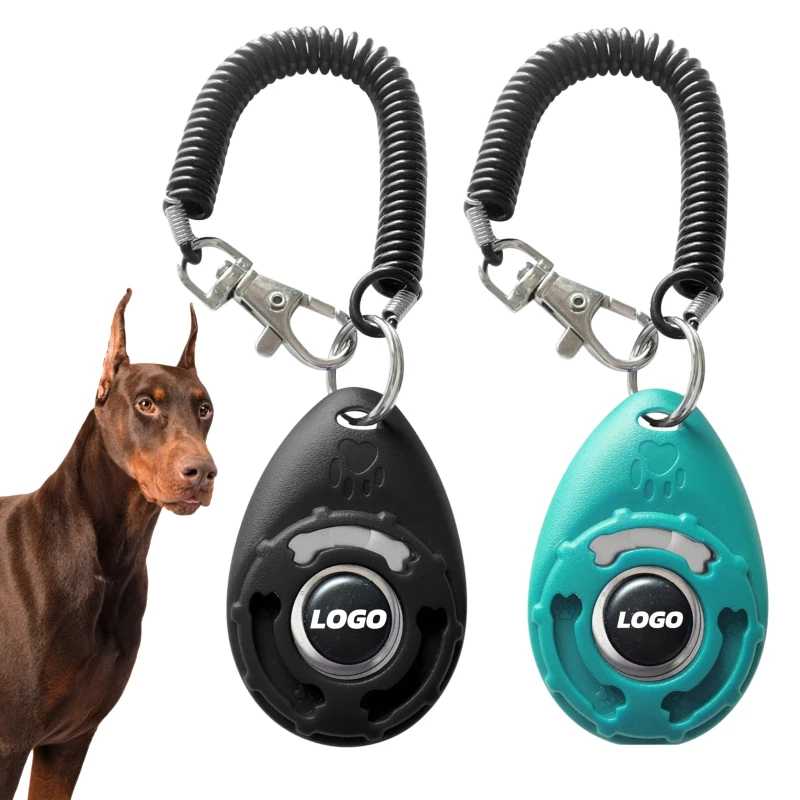 Pet Training Clicker with Wrist Strap Change the Dog's Habits and Give Commands Custom Logo