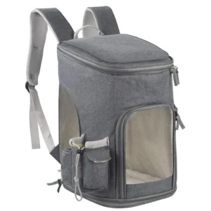 Pet Transport Backpack Carrier for Cats Puppies Oxford Fabric Waterproof Durable Design Zipper Closure 18 Lbs Capacity