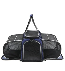 Pet Travel Carrier 4 Sides Expandable Cat Collapsible Carrier with Removable Pad for Cats Dogs Small Animals