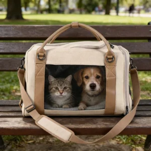 Pet Travel Carrier for Small Dogs Cats Portable Waterproof Soft Sided Comfort Padded Breathable Mesh Panels Durable Fabric