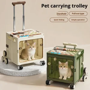 Pet Trolley Case Foldable Portable Cat Carrier Outings Large Capacity Climb Friendly Luggage PP Material 5kg Airline Approved