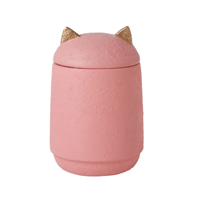 Pet Urns for Cats Dogs Cremation Ashes Storage Eco Friendly Cement Memorial Urns Cylindrical Shape Handmade Pet Funeral Supplies