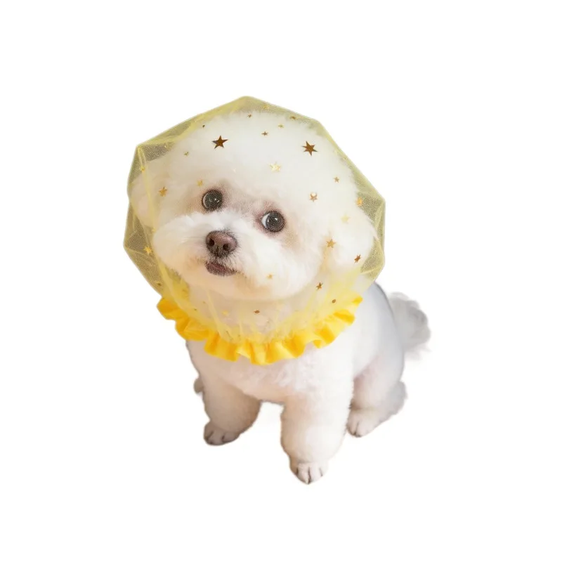 Pet Veil Anti Eating Headgear Elizabeth Ring Walk Dog Comfortable Breathable Durable Polyester Anti Licking Net Cover