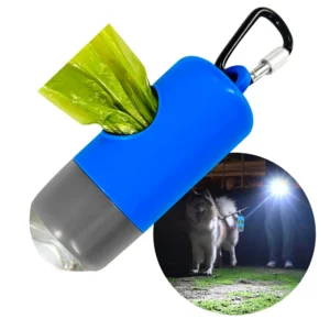 Pet Waste Disposal 15pcs Plastic Eco Friendly Dog Poop Bags Dispenser with Portable Rechargeable Flashlight Type C